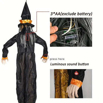 Motion-Activated Witch Sound Sensing Halloween Decoration