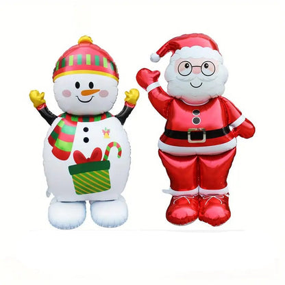 Santa & Snowman Foil Balloons (2-Pack)