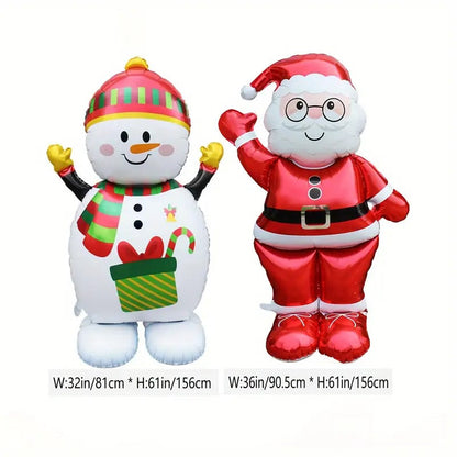 Santa & Snowman Foil Balloons (2-Pack)