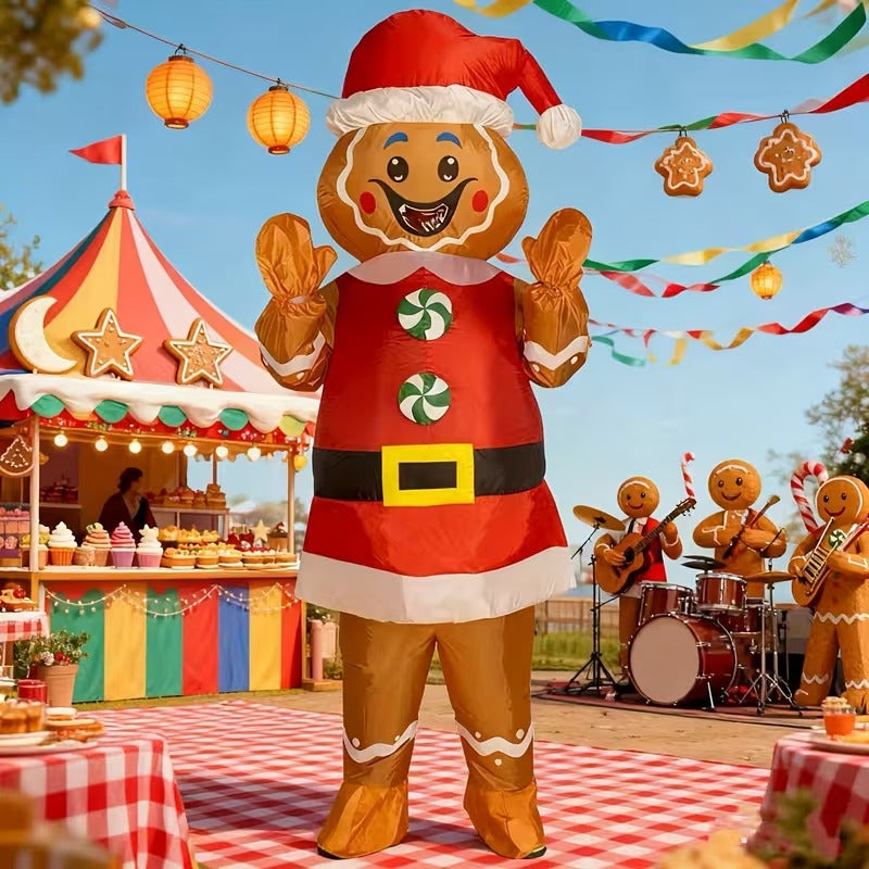 Inflatable Gingerbread Man Costume Christmas Outfit