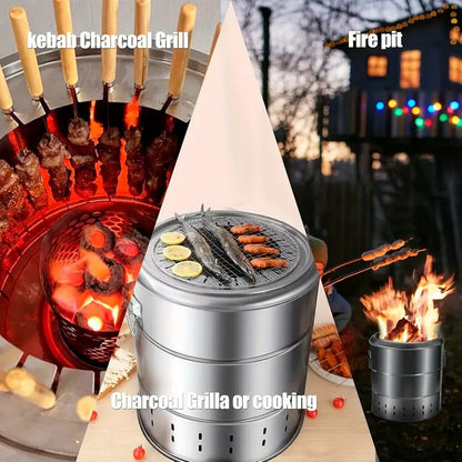 Charcoal Grill with 30 Skewers