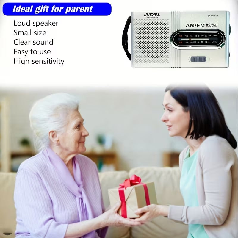 Portable AM/FM Mini Radio with Headphone Jack