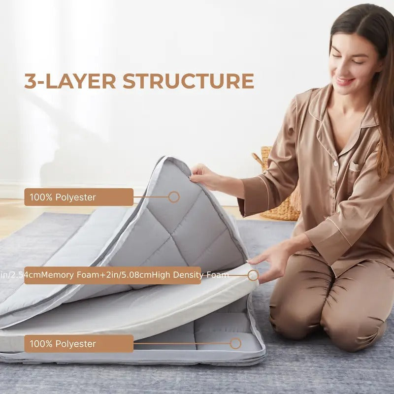 Solo Traveler Gel Memory Foam Mattress Topper Cot