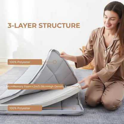 Solo Traveler Gel Memory Foam Mattress Topper Cot