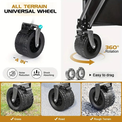 Folding Utility Wagon with Large Wheels