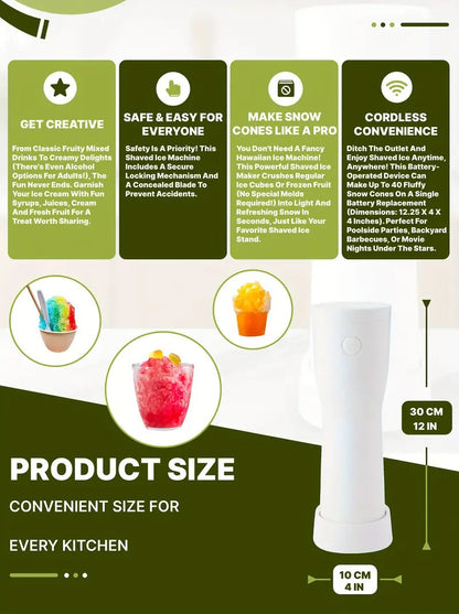 Battery Ice Crusher Snow Cone Shaver