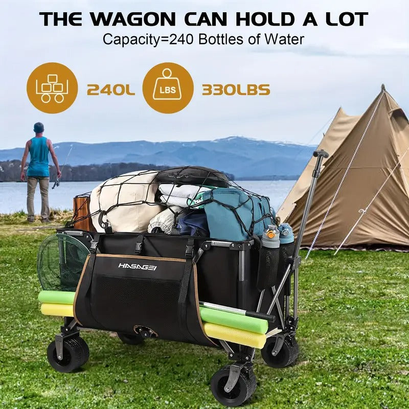 Folding Utility Wagon with Large Wheels
