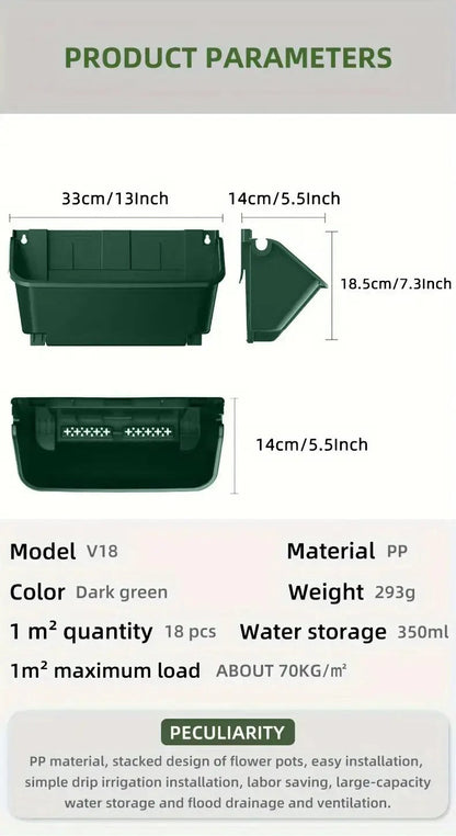 Wall-Mounted Vertical Stacking Planter Set (30pcs)