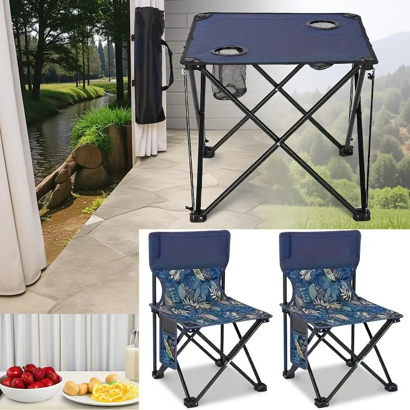 Outdoor Folding Table and Chairs Set (3pcs)