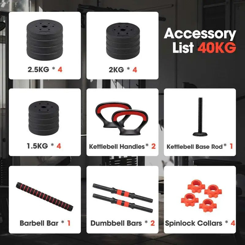 7-in-1 Adjustable Dumbbell and Barbell Weight Set