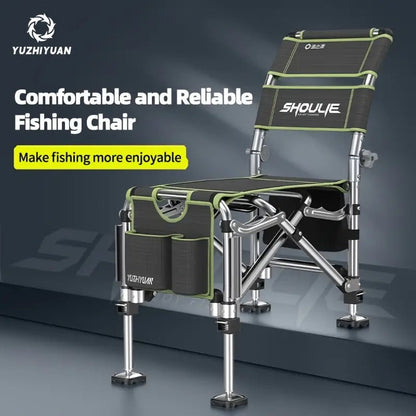 Fishing Chair Adjustable Legs Backrest Foldable Design