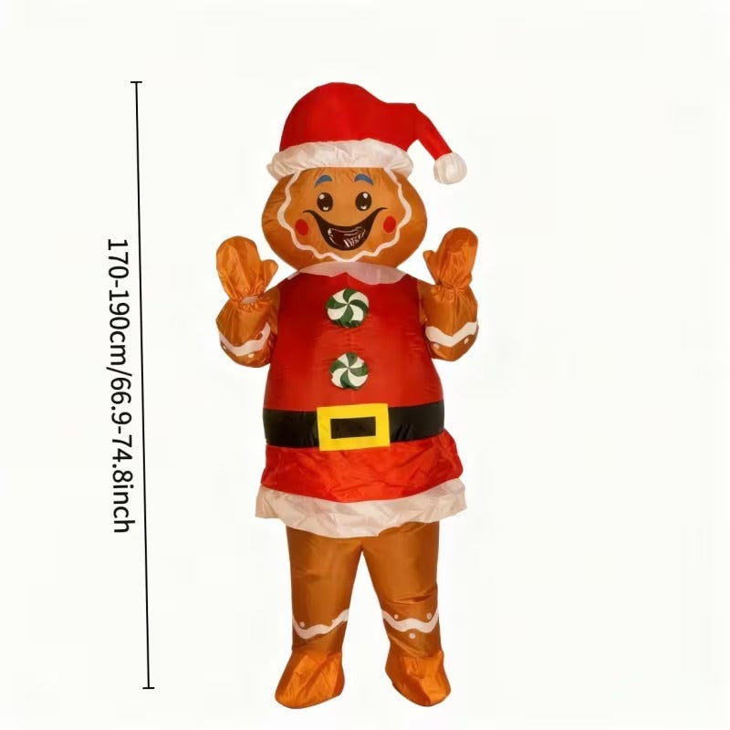 Inflatable Gingerbread Man Costume Christmas Outfit