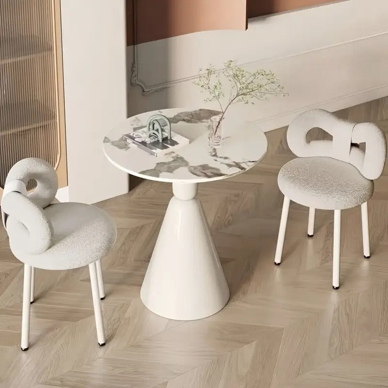 Vanity Stool with Bow Backrest Butterfly Design