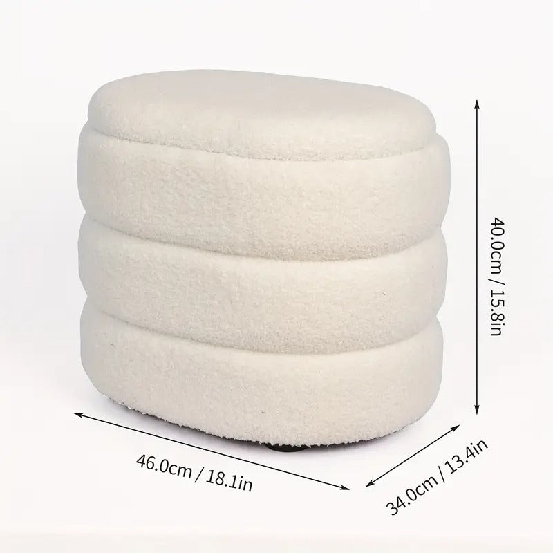 Storage Stool Mushroom Shape with Plush Seat