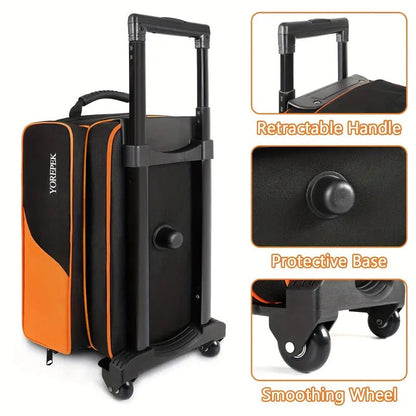 Bowling Ball Carrier 2-Ball with Divider & Cup Holder