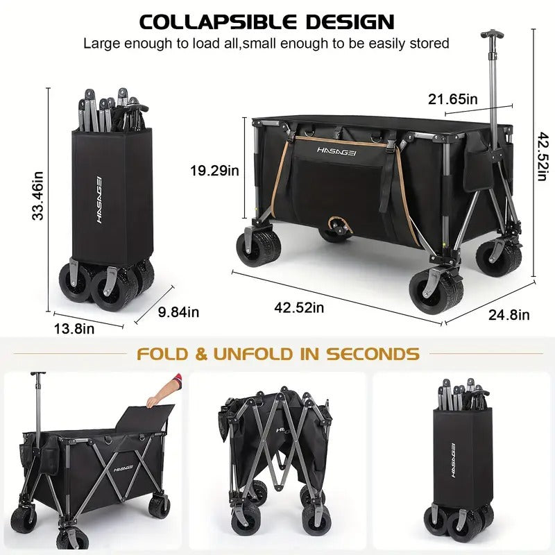 Folding Utility Wagon with Large Wheels