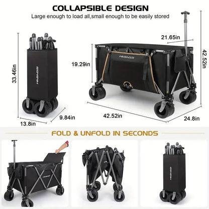 Folding Utility Wagon with Large Wheels