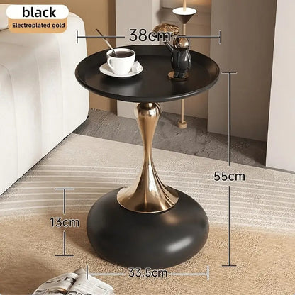 Round Side Table for Living Spaces (Black)