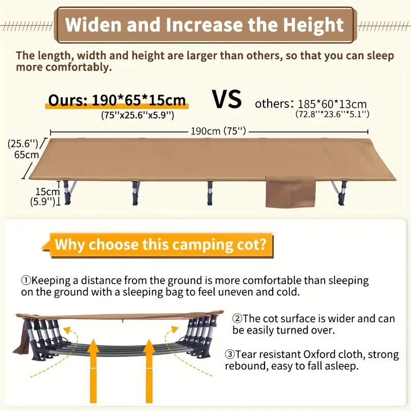 Camping Cot Folding Ultralight Outdoor Bed