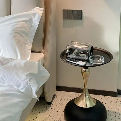 Round Side Table for Living Spaces (Black)