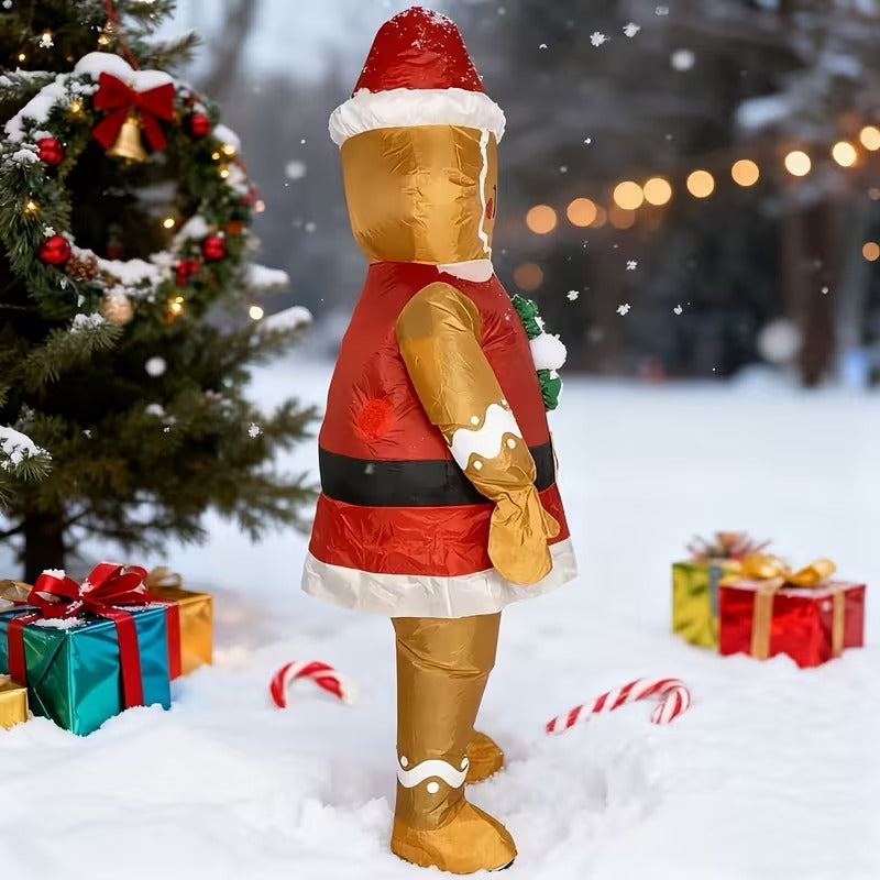 Inflatable Gingerbread Man Costume Christmas Outfit
