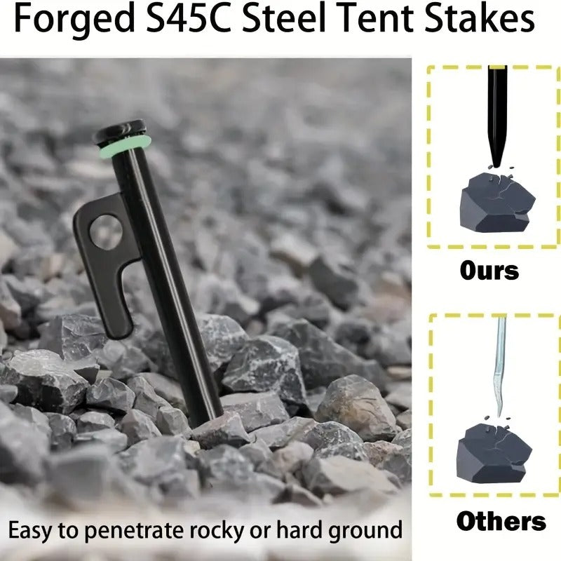 Camping Hammer with 12 Tent Pegs Kit