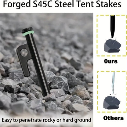 Camping Hammer with 12 Tent Pegs Kit