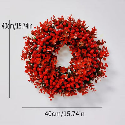 Red Berry & Eucalyptus Christmas Wreath Door Decoration