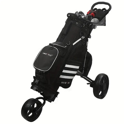 Quick-Fold 3-Wheel Golf Push Cart Black