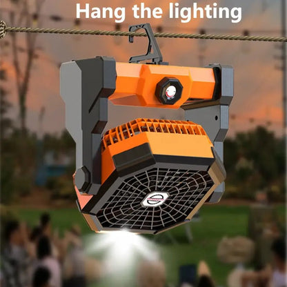 Portable Fan 5-Speed with LED Lighting