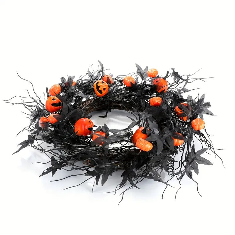 Halloween Pumpkin Wreath Door Hanging Decoration