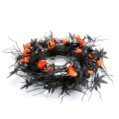 Halloween Pumpkin Wreath Door Hanging Decoration