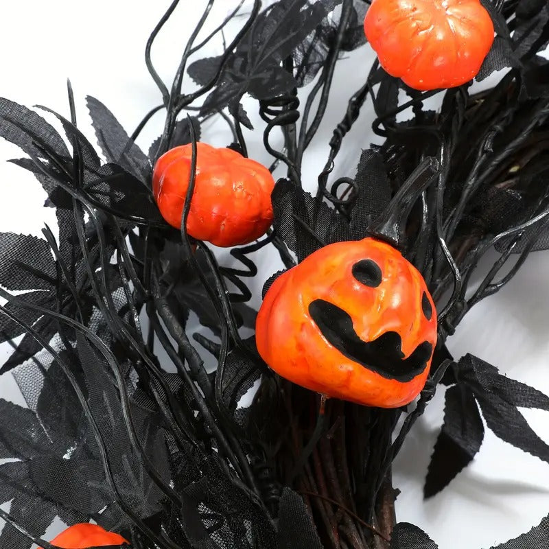 Halloween Pumpkin Wreath Door Hanging Decoration