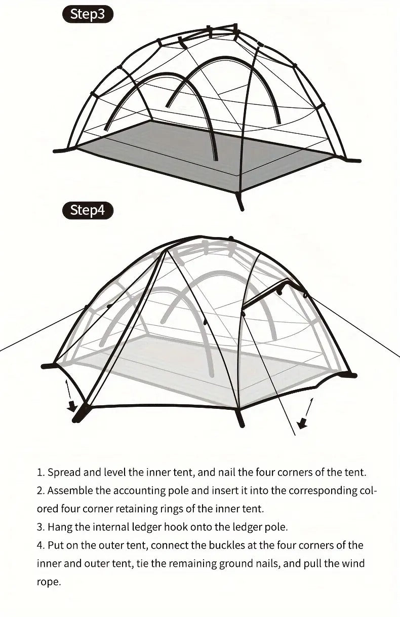 2 Person Camping Tent Double Layer