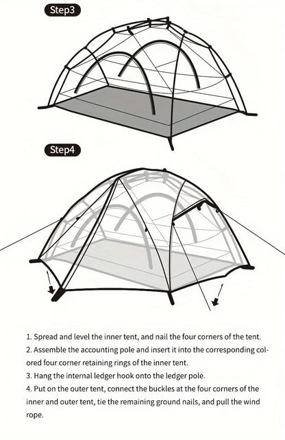 2 Person Camping Tent Double Layer