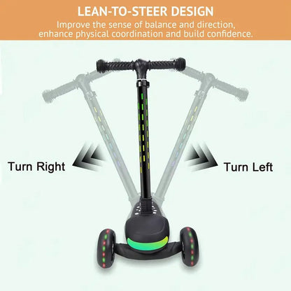 Kids Scooter Adjustable Height with LED Wheels