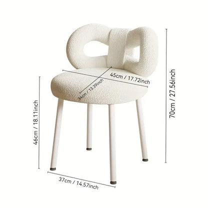 Vanity Stool with Bow Backrest Butterfly Design