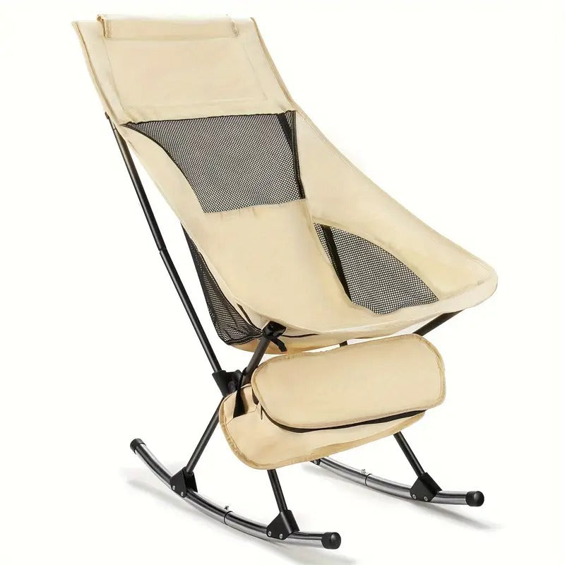 Outdoor Folding Rocking Chair with Cushion