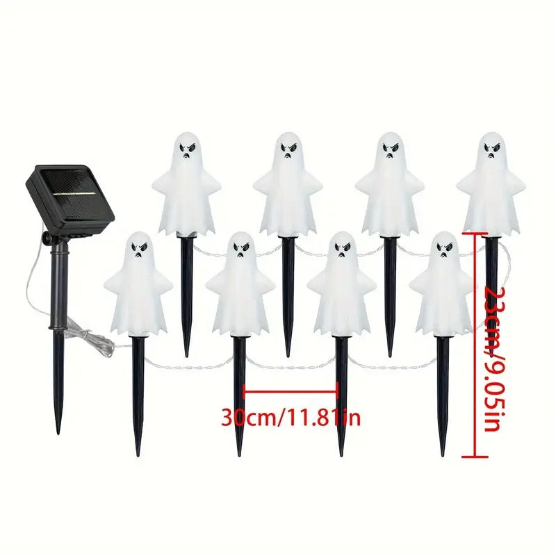 Solar Halloween Ghost Lights 8 LED Outdoor Decor