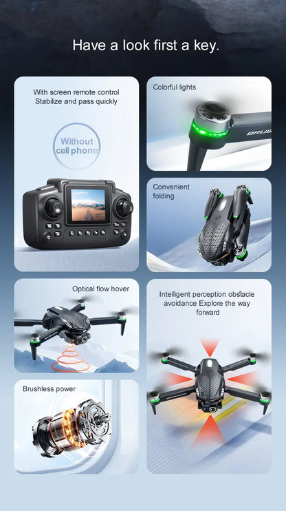 Dual Camera Brushless Remote-Control Drone for Adults