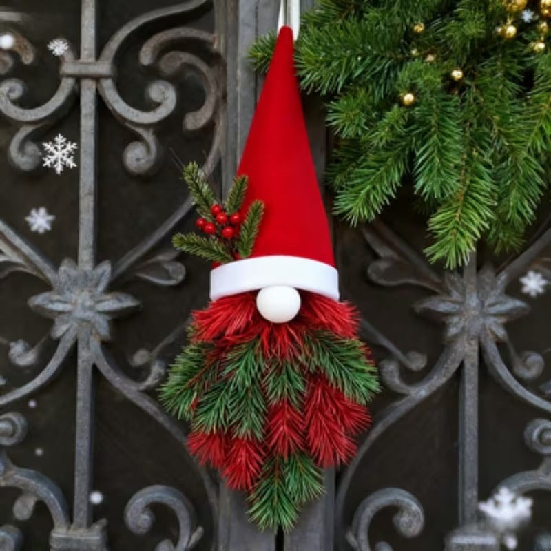 Christmas Gnome Garland Red Green Hanging Decoration