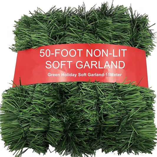50-Foot Soft Garland for Christmas and Parties