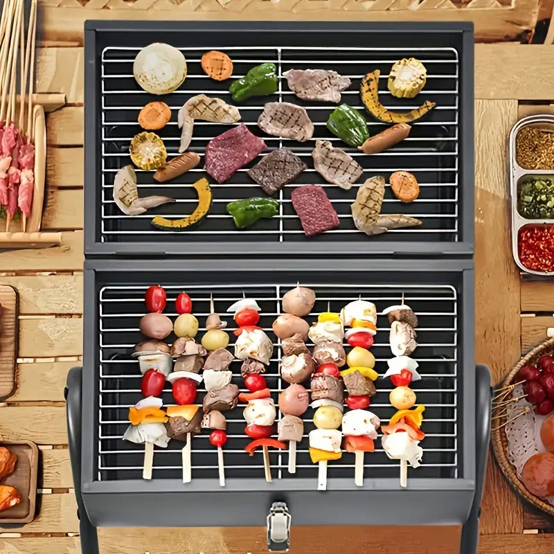 Charcoal Grill Barrel Portable Stainless Steel BBQ