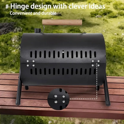 Charcoal Grill Barrel Portable Stainless Steel BBQ
