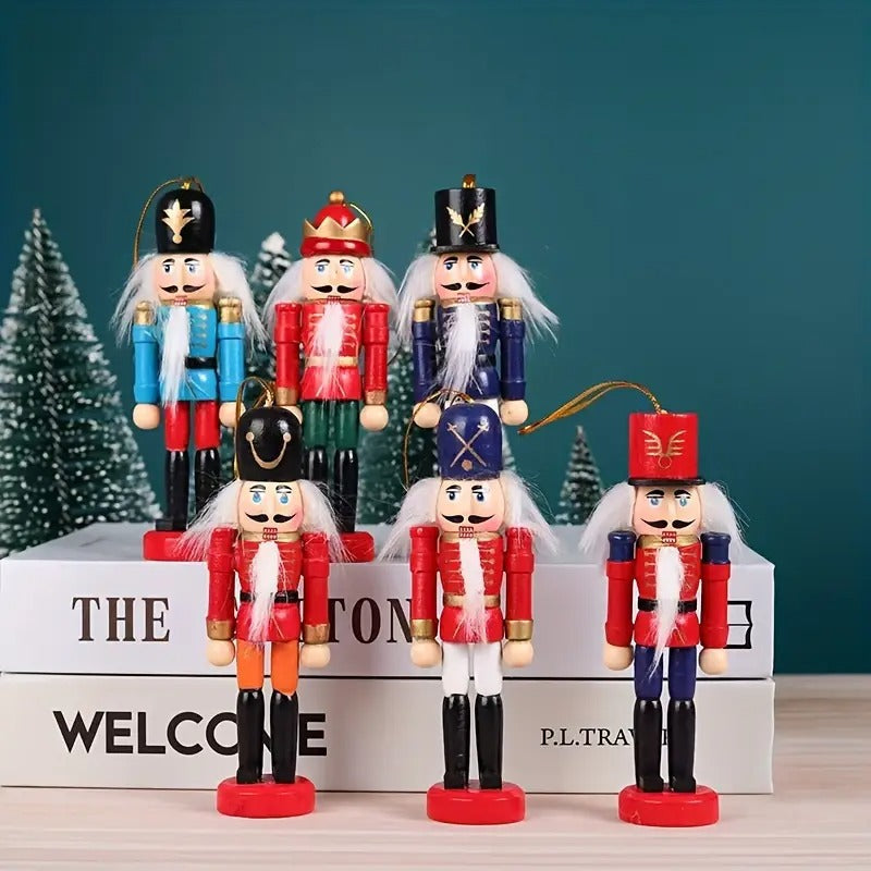 Christmas Nutcracker Ornament Wooden Figures (Set 6-Piece)