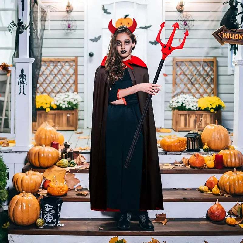 Halloween Devil Cloak Costume Set (3pcs)