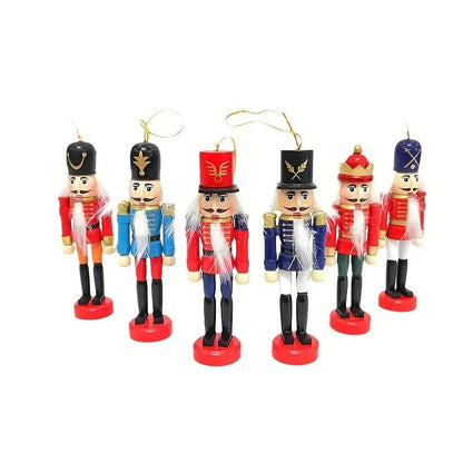 Christmas Nutcracker Ornament Wooden Figures (Set 6-Piece)
