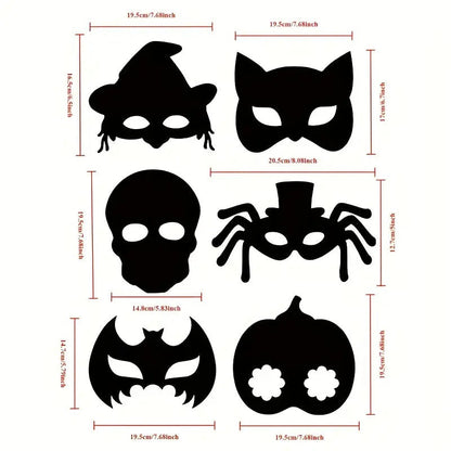 Halloween Scratch Art Mask Set (72pcs)