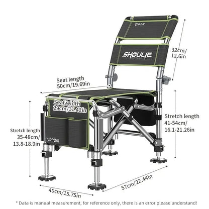 Fishing Chair Adjustable Legs Backrest Foldable Design
