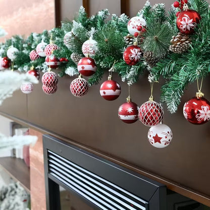 Red White Christmas Balls Ornaments Set (30pcs)